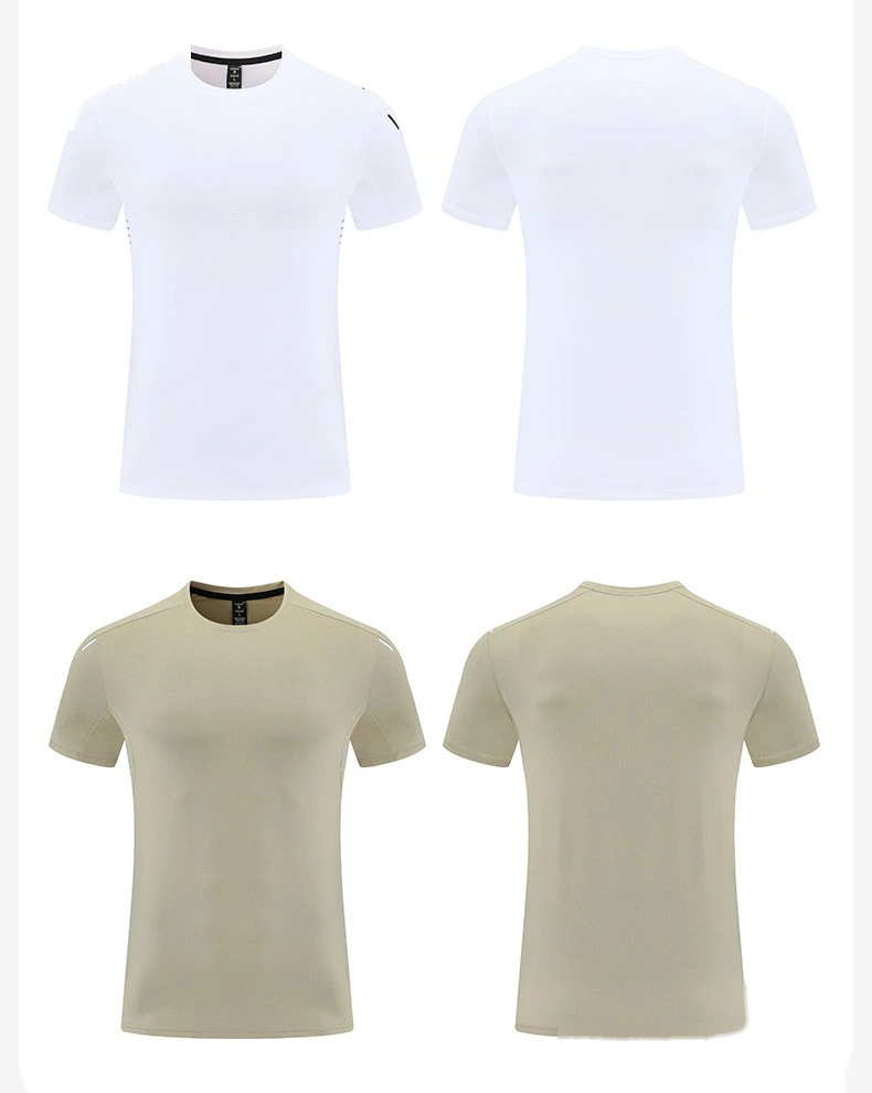 Bulk Custom Men's Quick-Dry Fitness Tee - Crew Neck Reflective Moisture-Wicking T-Shirt for Outdoor Hiking detail