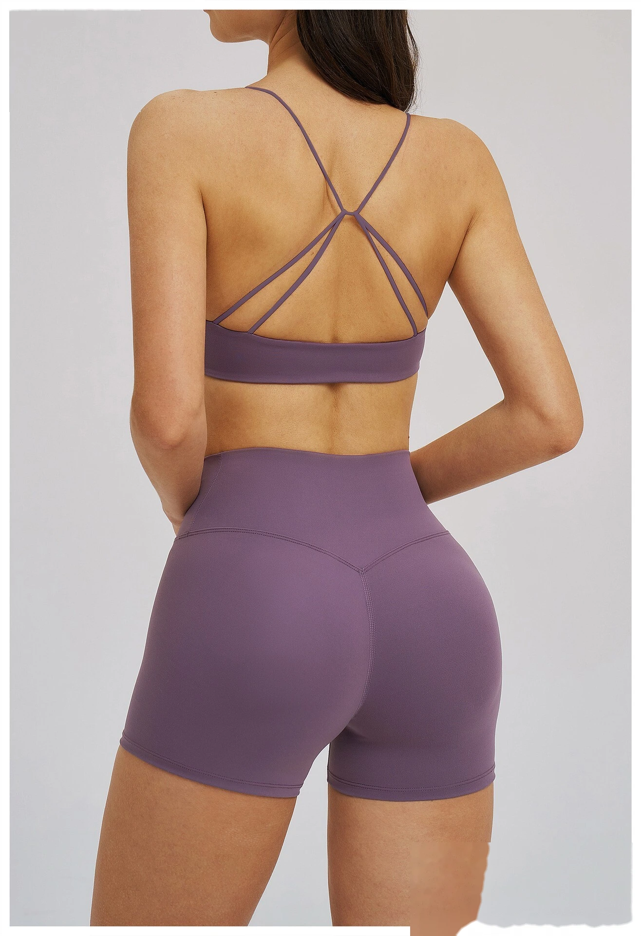 Custom V-Neck Sports Bra - Women's Thin-Strap Beauty Back Yoga Fitness Workout Bra detail
