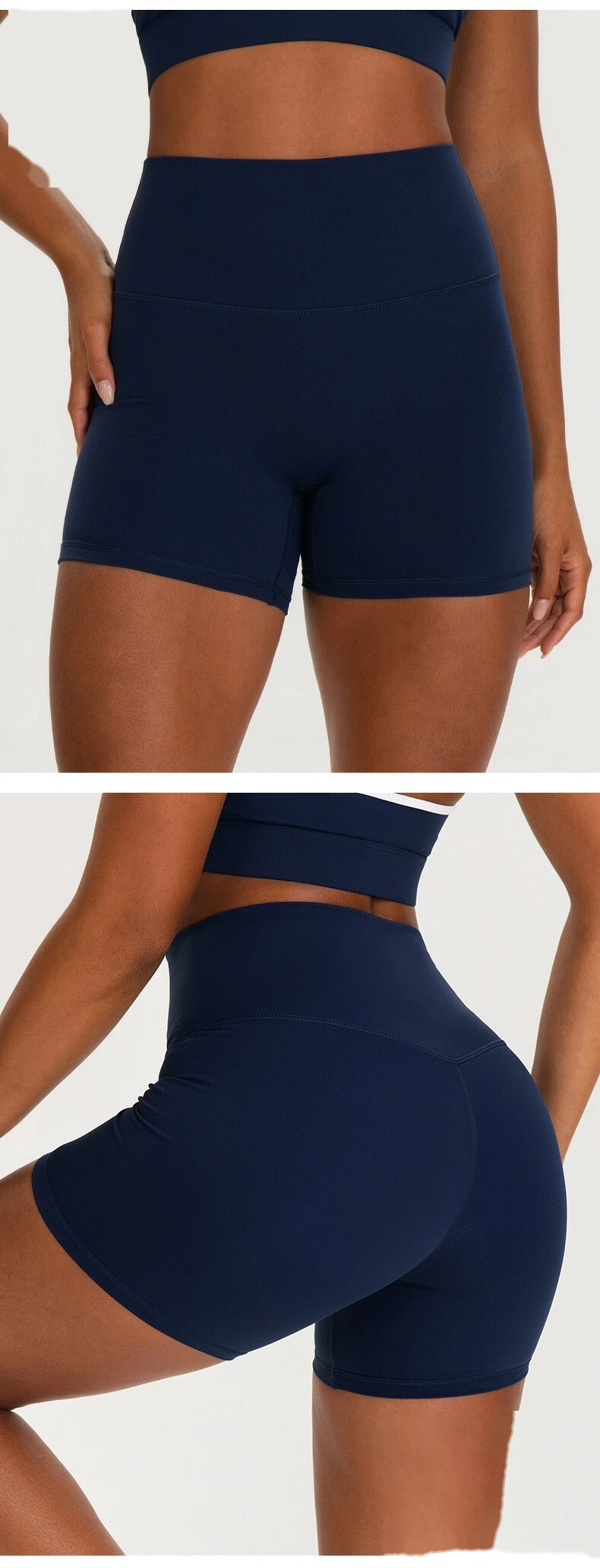Women’s Breathable Tight Sports Shorts with Pockets Custom Quick Dry High Stretch Yoga Gym Shorts detail