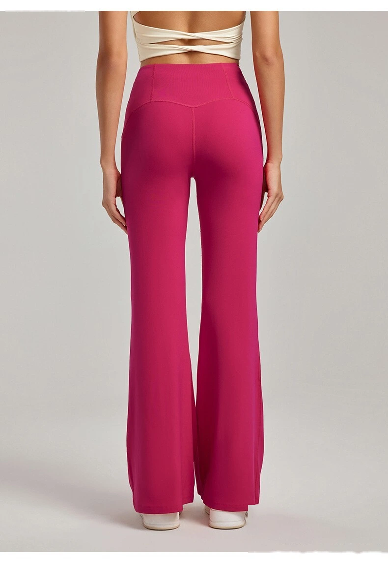 Slim hip micro-pull yoga pants sexy flared pants straight leg high elastic fitness pants detail
