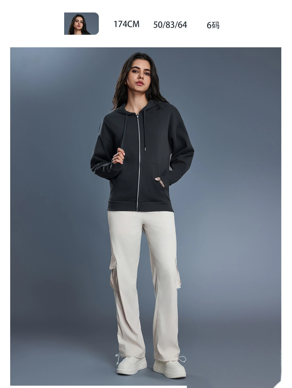 Custom Women's Winter Fleece Hoodie | Windproof Warm, Loose Slim, Zip-Up Cardigan Jacket detail
