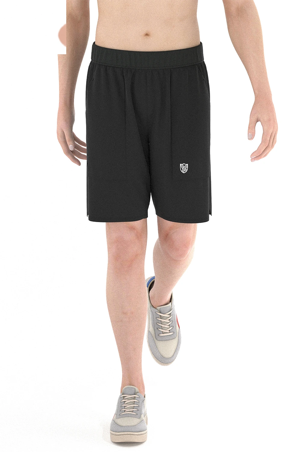 Men running shorts workout gym quick dry pants with zip pocket detail