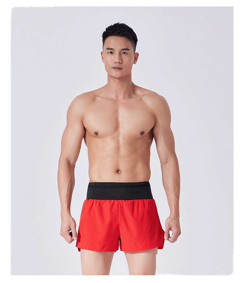 Men 2 in 1 running quick dry sports shorts basketball track shorts detail