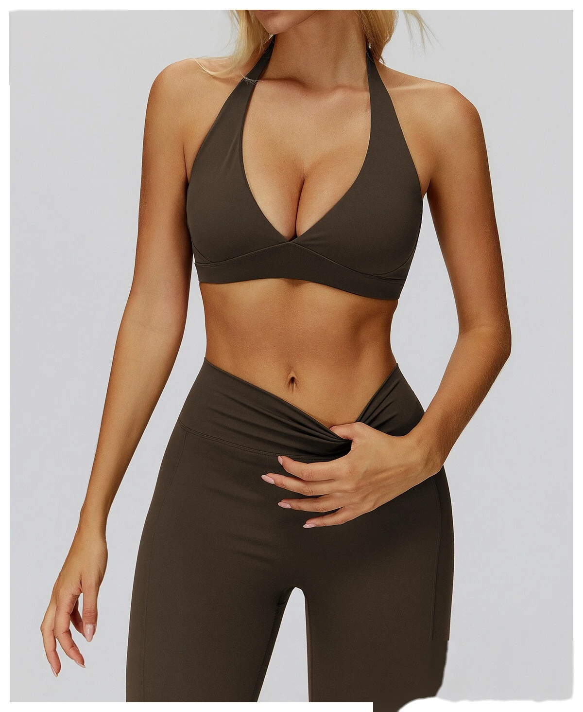 Customizable Women's High-End Yoga Bra | Halter Beauty Back, Supportive for Fitness & Gym detail