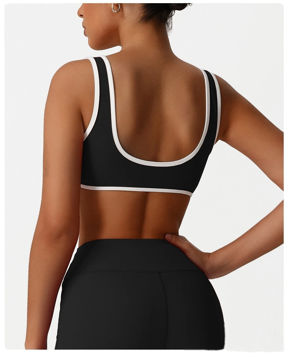 Yoga clothing sports bra Europe and the United States contrast bra fitness exercise high-elastic top vest detail