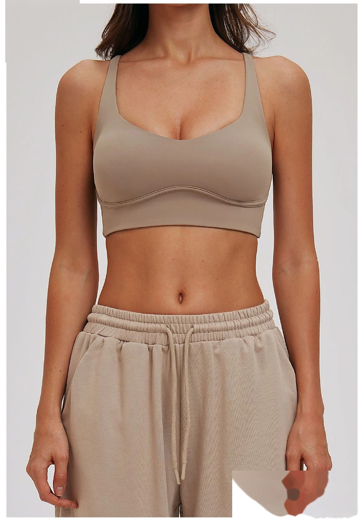 Custom Cross Cutout Yoga Sports Bra - Women's Open Back Tight Shockproof Running Bra detail