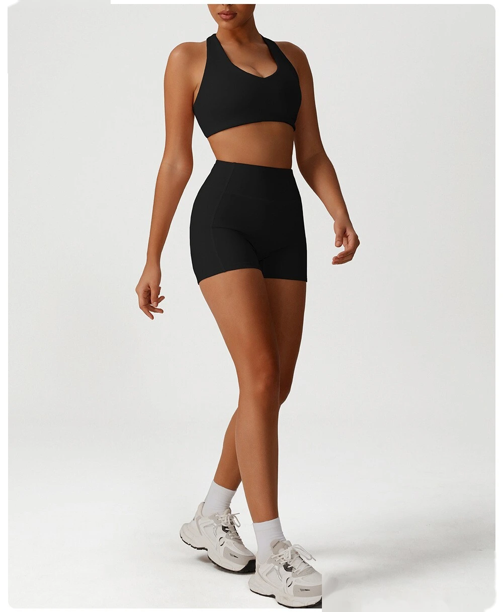 Quality Custom-made cross-back yoga vest gathers sports bra fitness bra with chest pad. Manufacturer detail