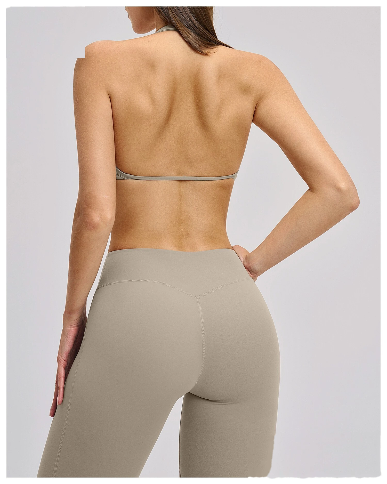 Custom Halter Neck Sports Bra Hollow Back Design Supportive Yoga Bra for Gym Workout Running detail