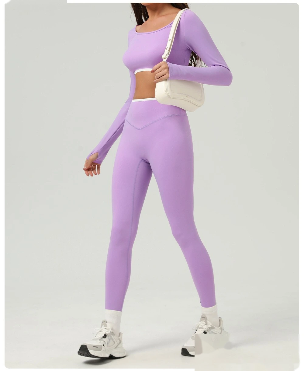 Customized hip-lifting, high-waist yoga pants, abdomen-lifting, tight-fitting running and fitness pants detail