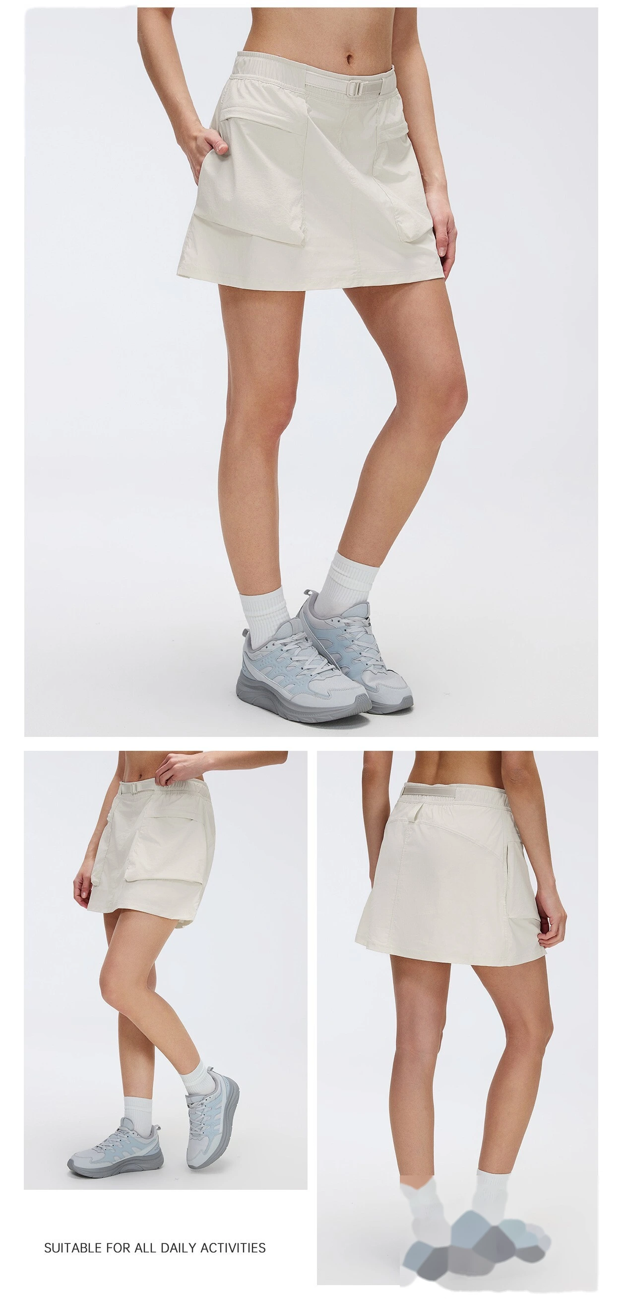 Bulk Custom High Waist Cargo Skirt - Women's Summer Breathable Slim Fit A-Line Casual Outdoor Skirt detail