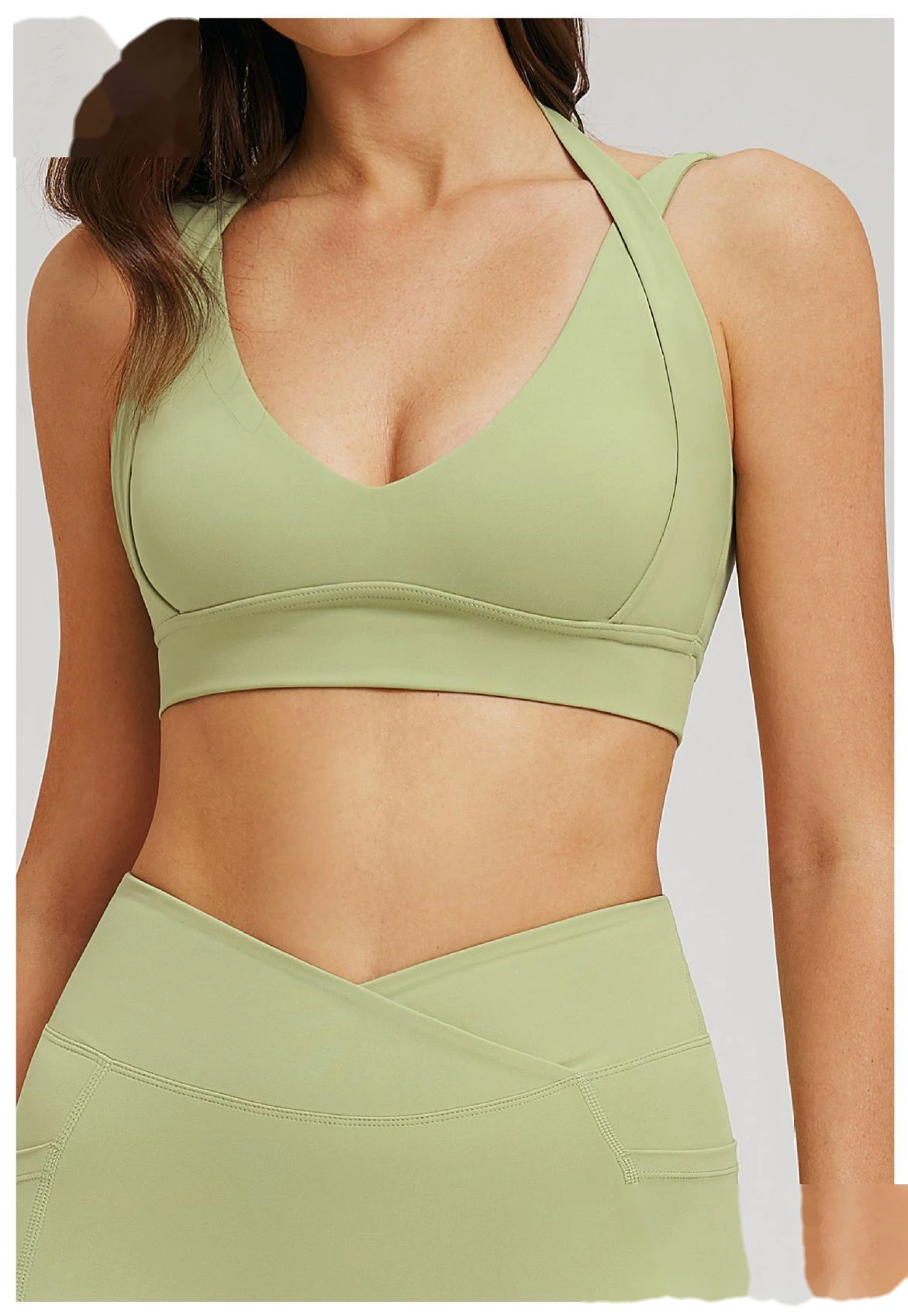 Premium Nude Sensation Sports Bra Women Custom Elegant Open Back Yoga Running Workout Bra detail