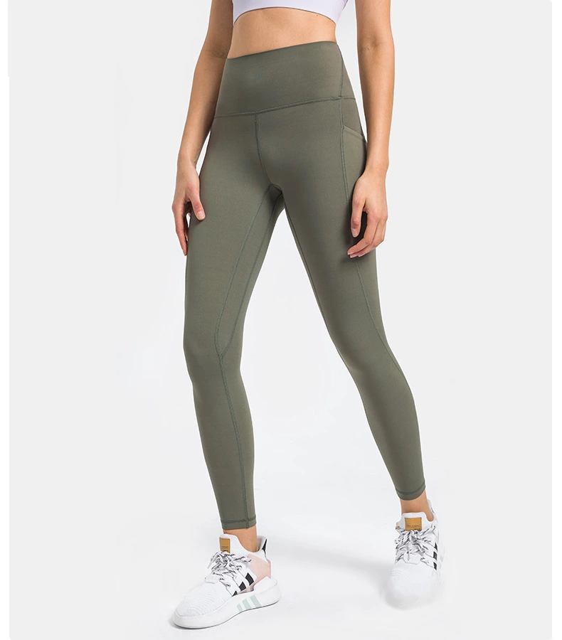 Womens leggings high waist butt lift pants with phone pockets detail