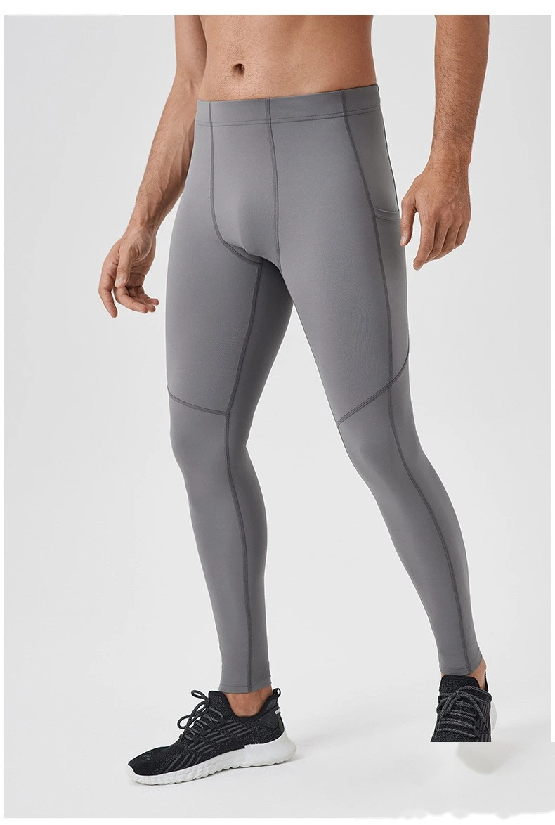 Customized men's yoga pants with high elasticity and tight fitness pants detail
