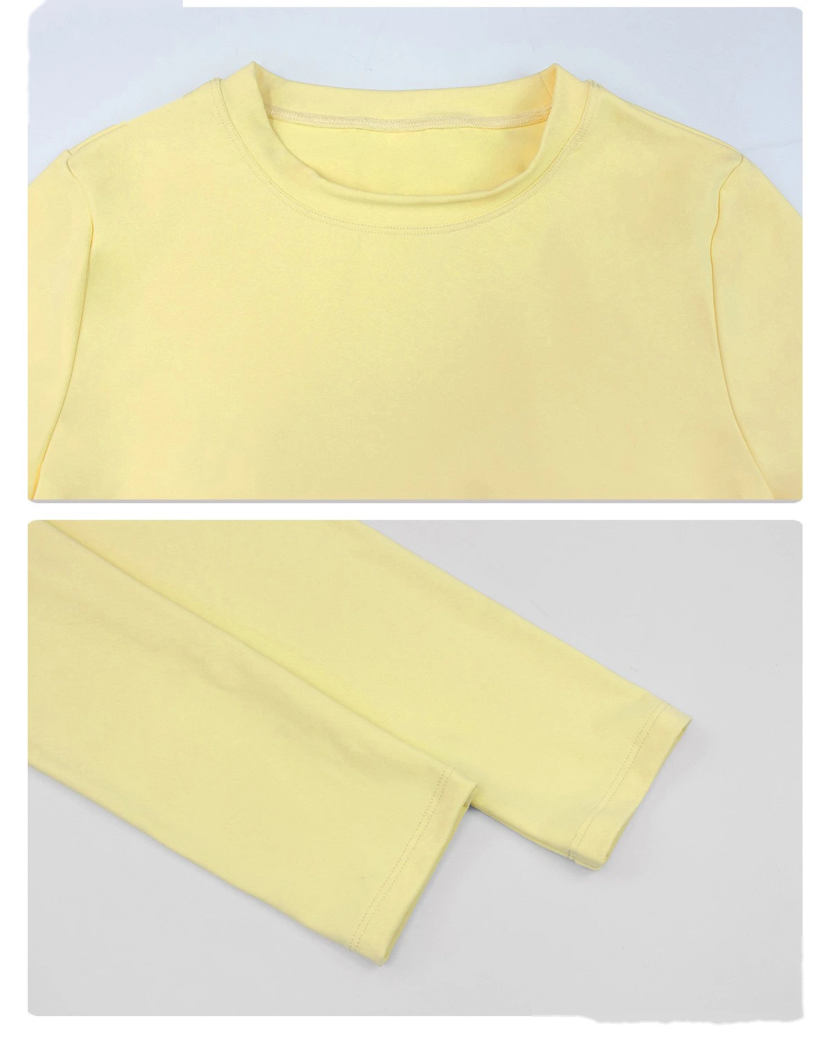 Customized autumn tight high elastic round neck long sleeve T-shirt running outdoor sports yoga top woman detail