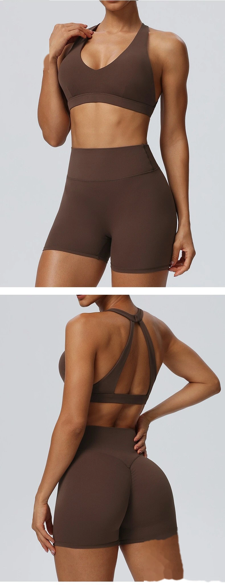European American Style Halter Beauty Back Sports Bra, Breathable Quick Dry Yoga Fitness Underwear for Women detail