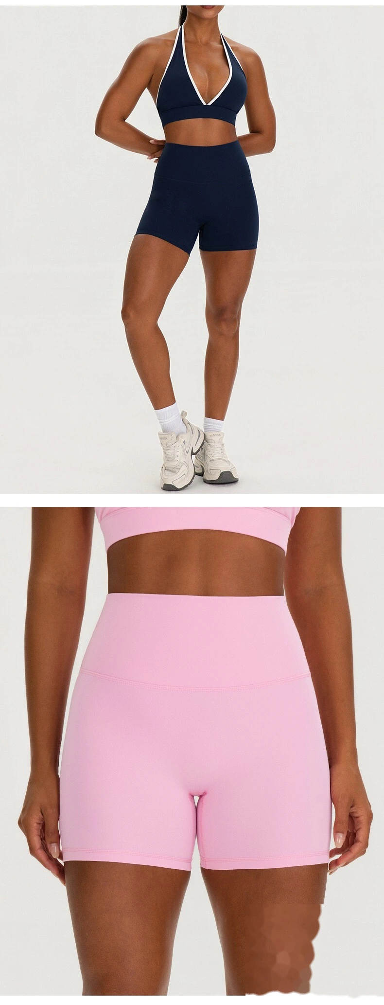 Women’s Breathable Tight Sports Shorts with Pockets Custom Quick Dry High Stretch Yoga Gym Shorts detail