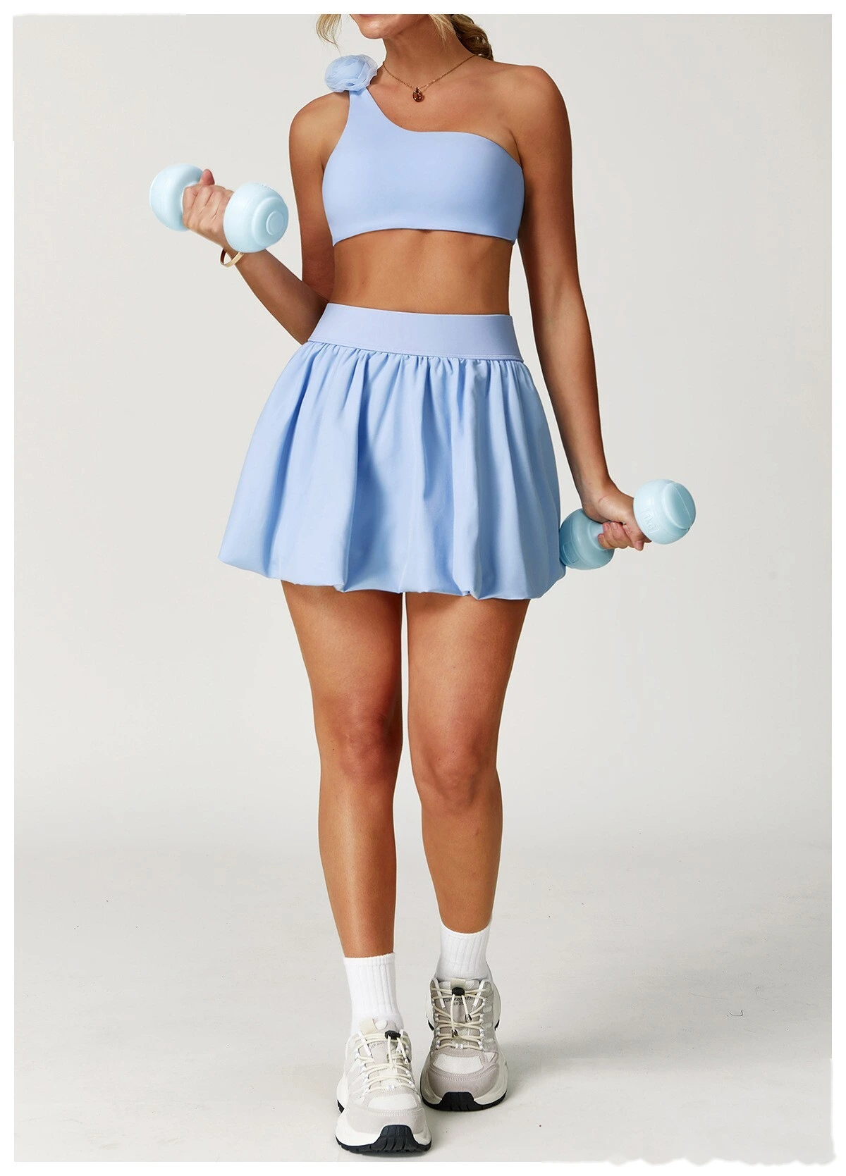 Yoga bra with irregular suspenders, quick-drying underwear, oblique one-shoulder sports bra. detail
