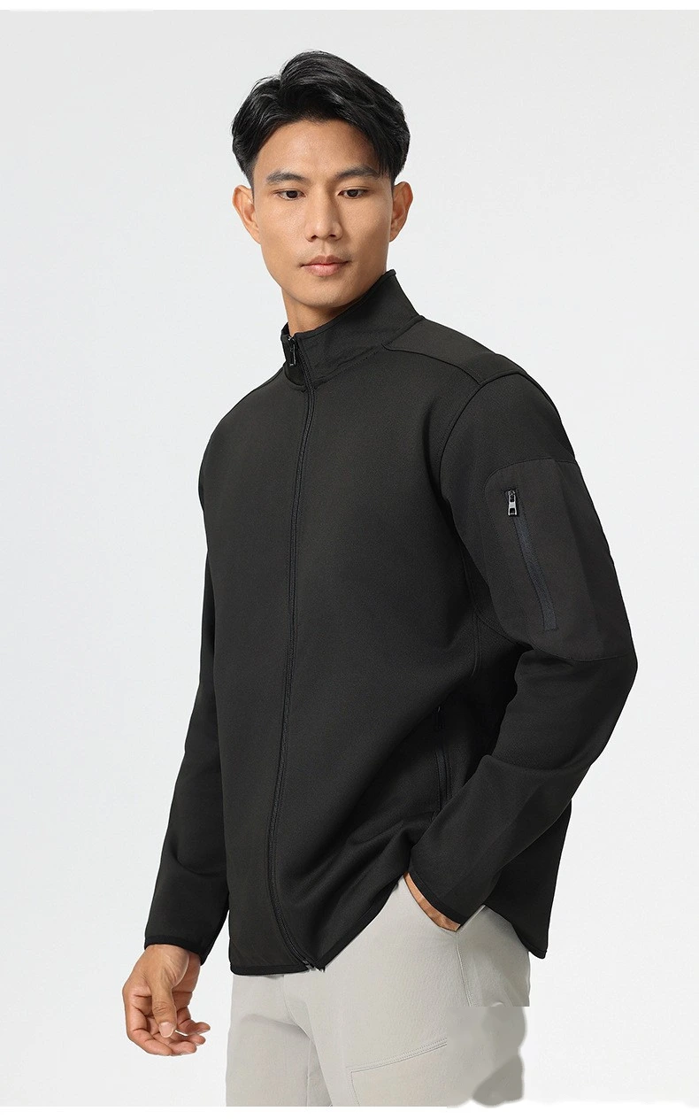 Customized outdoor windproof sports coat men's stand-up collar casual lightweight warm jacket detail
