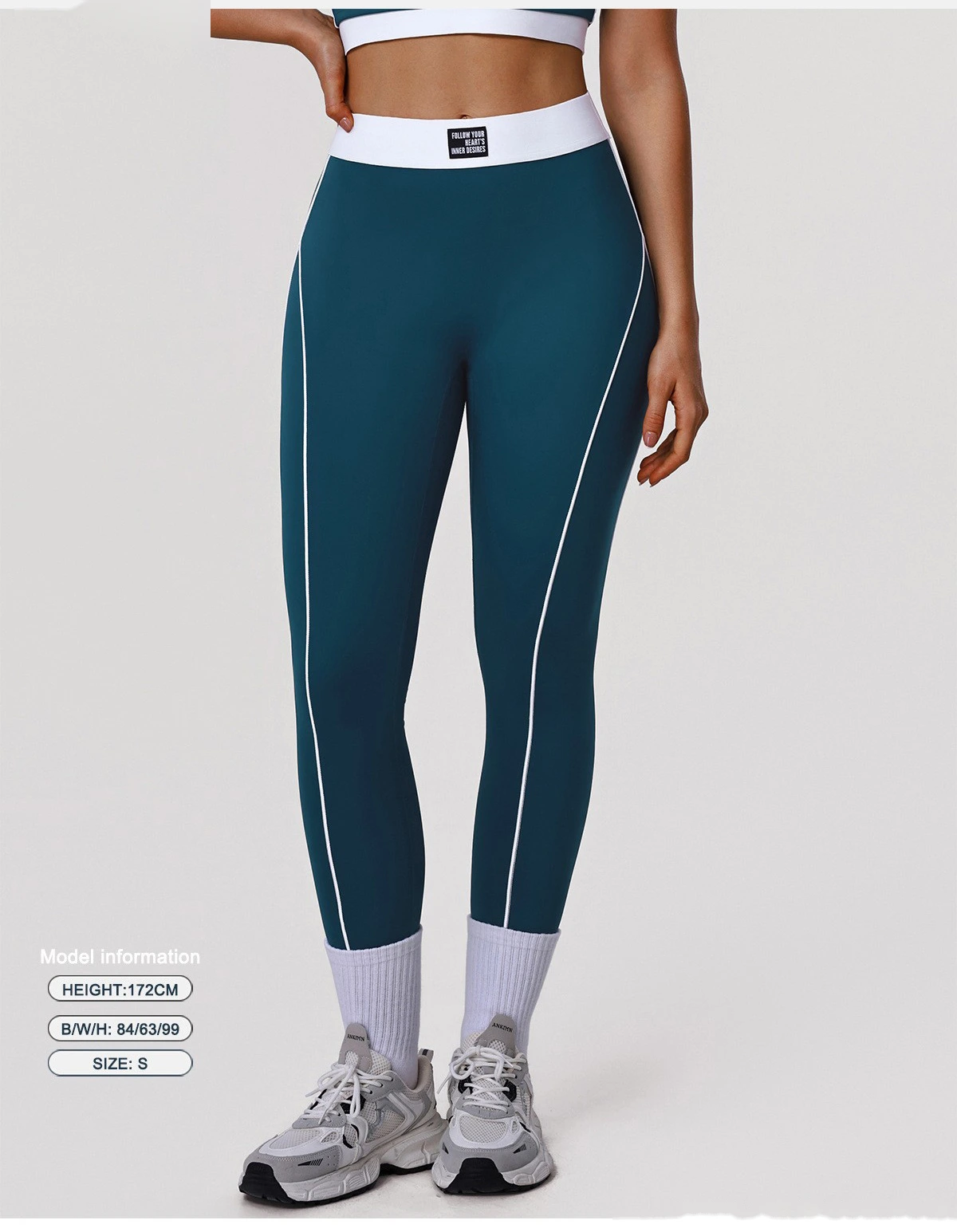 Custom Color Block Yoga Set - Women's High-Waisted Tummy Control T-Line Free Leggings & Sports Bra for Outdoor Running detail