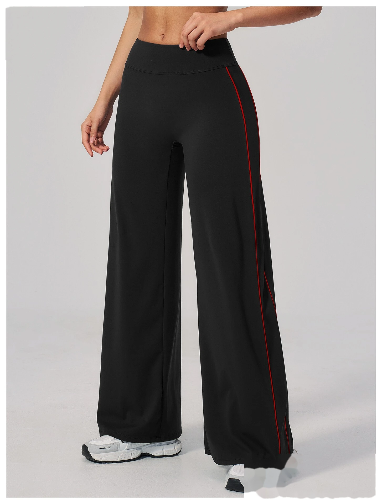 Women Straight Wide Leg Fitness Pants High Elastic Loose Casual Outdoor Sports Daily Trousers detail