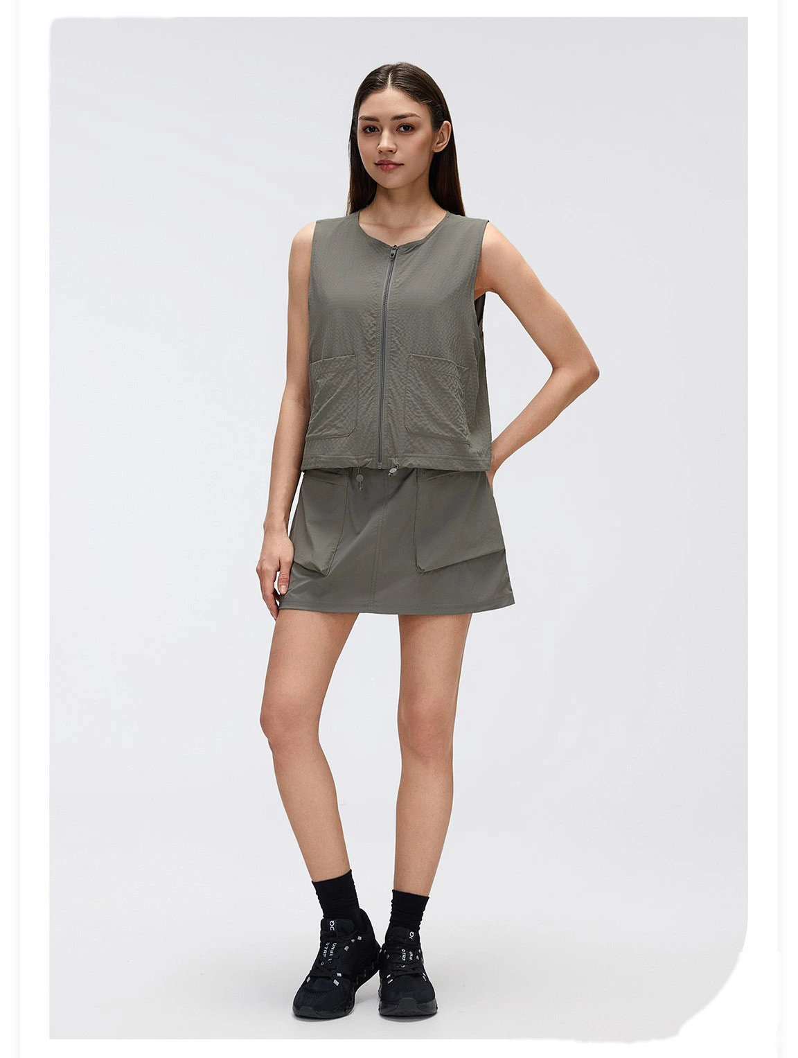 Bulk Custom High Waist Cargo Skirt - Women's Summer Breathable Slim Fit A-Line Casual Outdoor Skirt detail