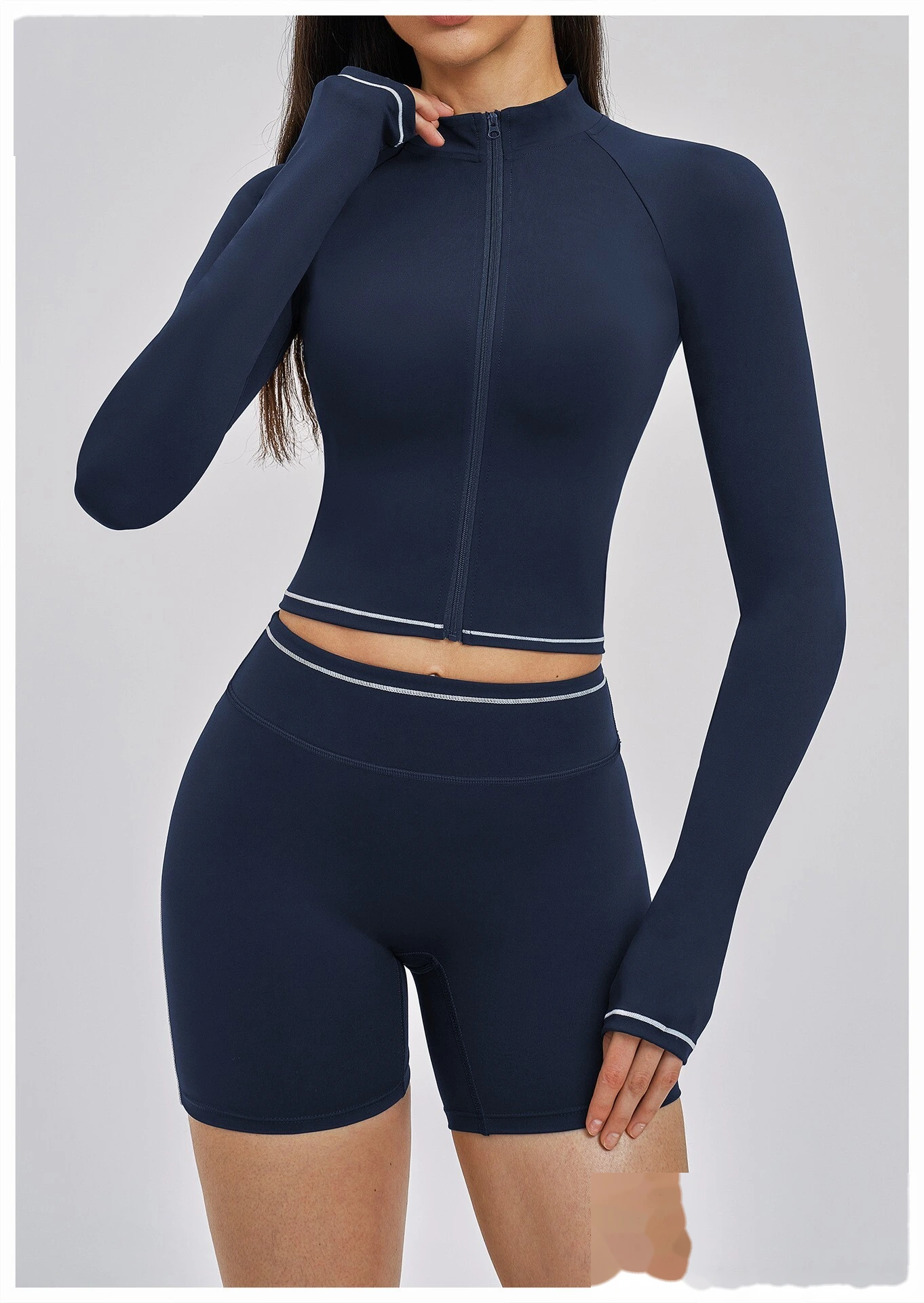 Women’s High Waist Color Block Casual Shorts Yoga Running Fitness Sports Shorts Custom detail