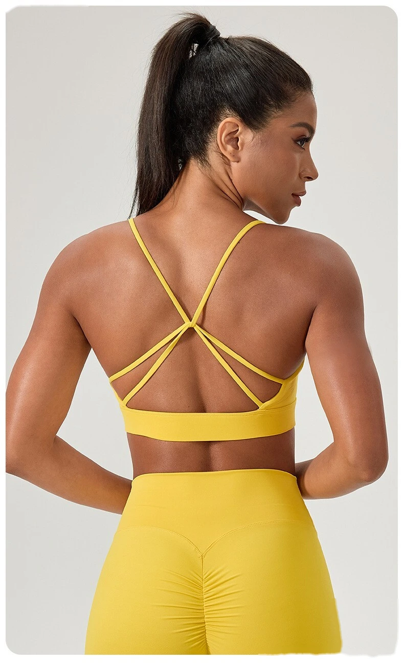 Custom Women's Feminine Beauty Back Yoga Bra | Push-Up, Shock-Absorbing, for Fitness & Running detail