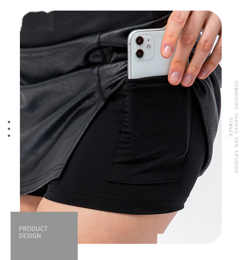 Women tennis skirts golf athletic workout running skorts with inner detail