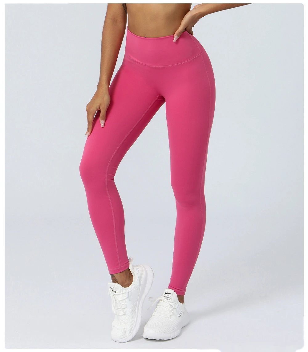 Custom nude yoga T-free embarrassing line fitness pants sports hip pants detail