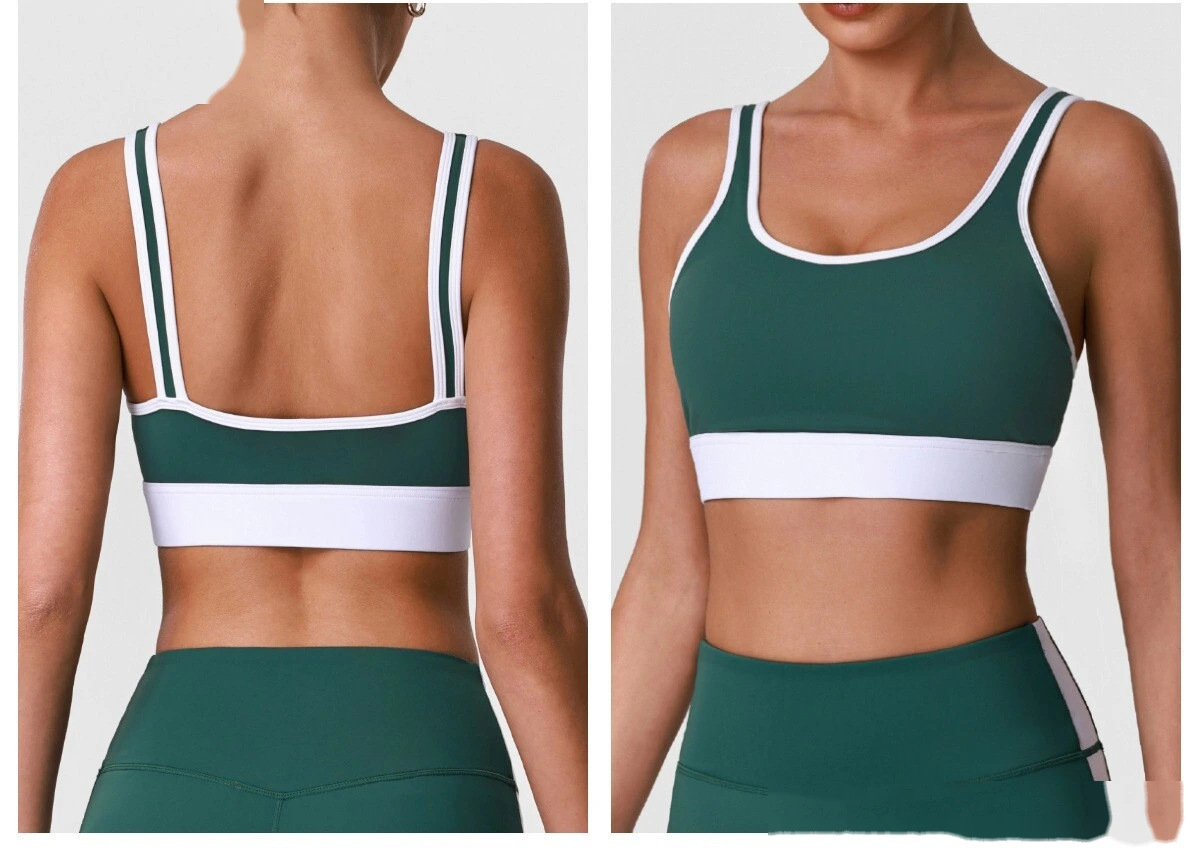 Women’s Custom High Stretch Quick Dry Color Block Sports Bra Beauty Back Yoga Bra Tank Top detail