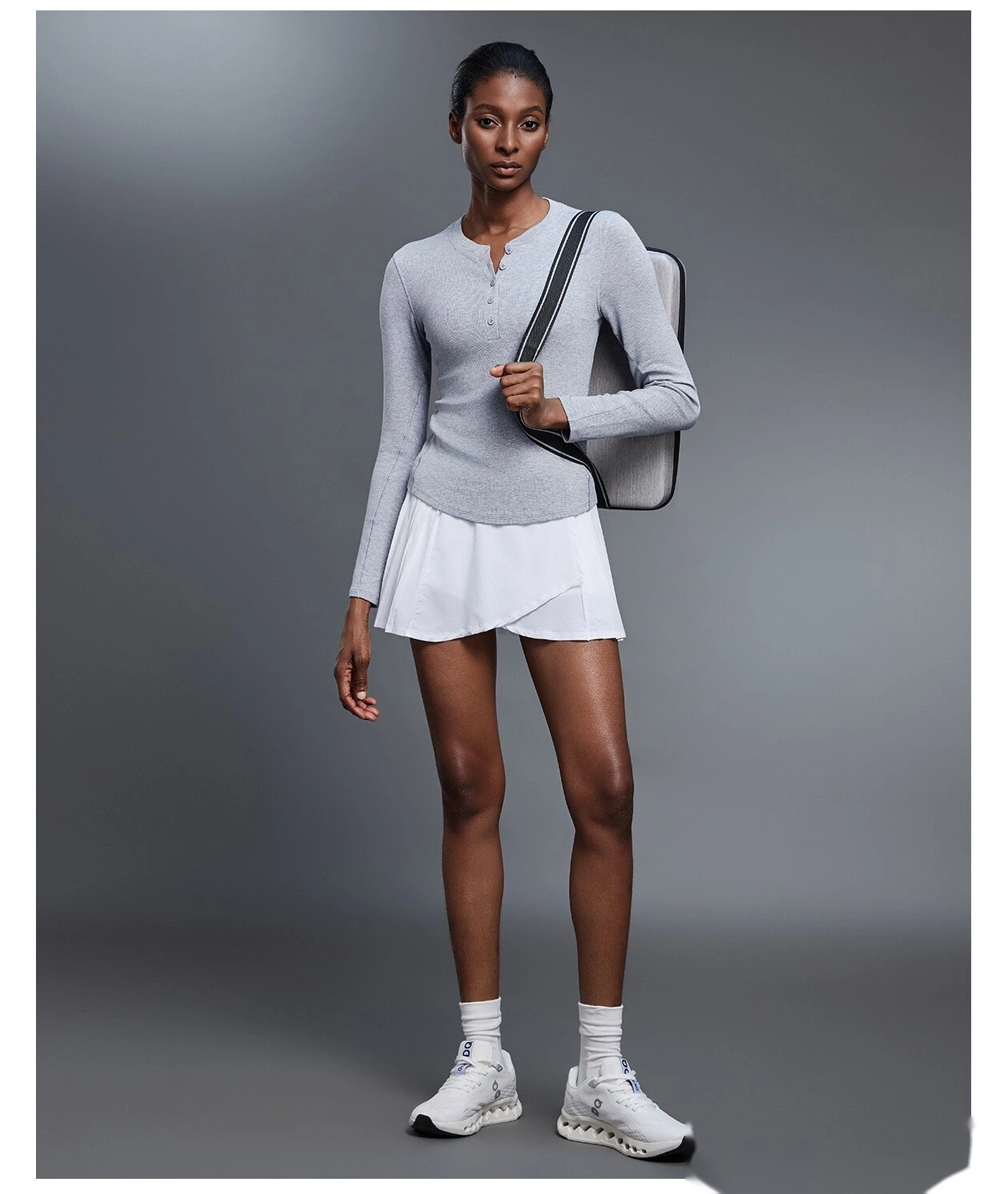 Customized Henry shirt modal skin-friendly sports shirt fitness yoga long sleeve T-shirt women detail