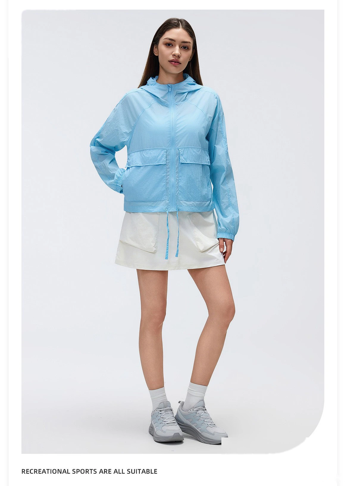 Bulk Custom UV Protection Hooded Top - Women's Lightweight Water-Resistant Loose Long Sleeve Sports Outerwear detail