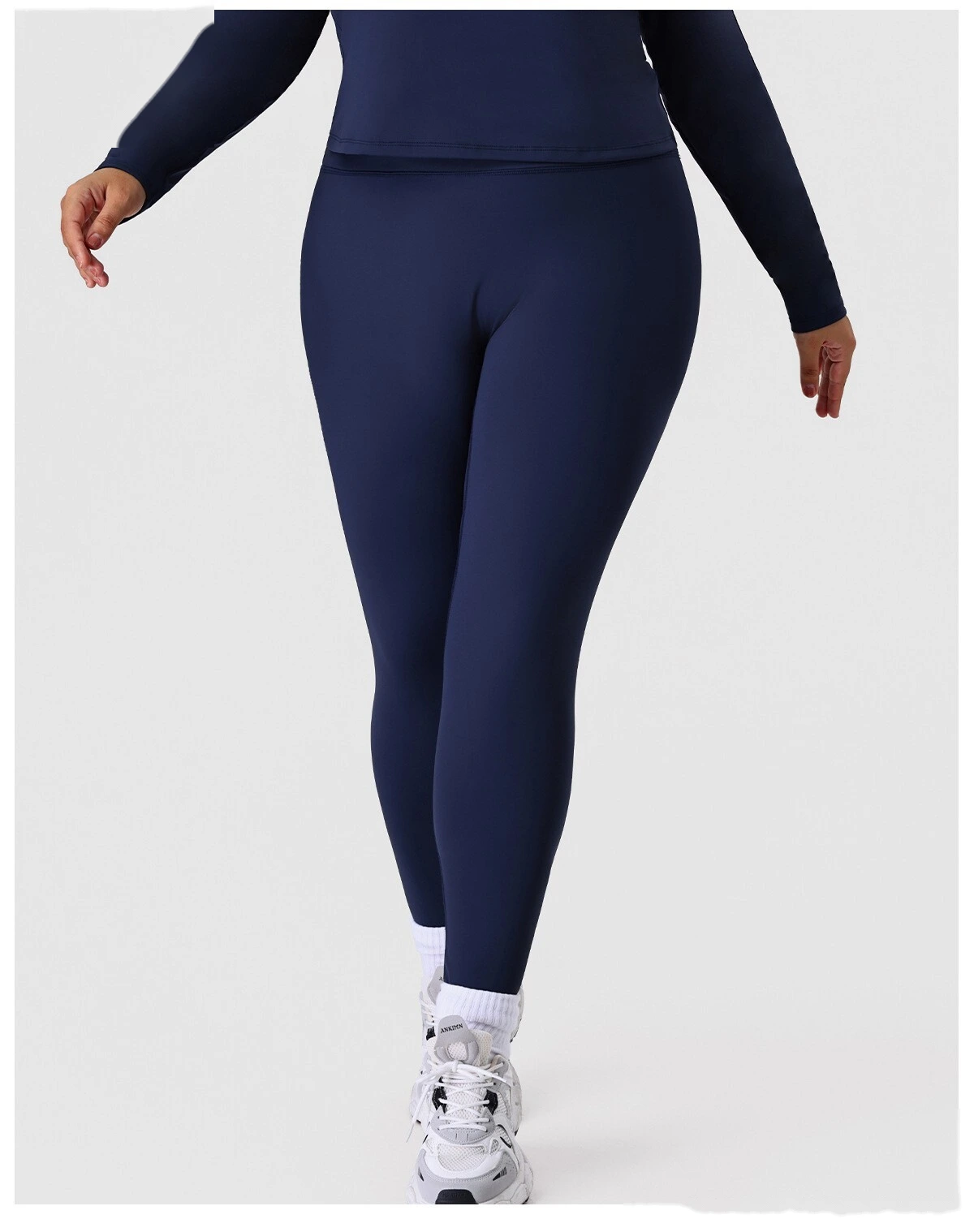Women's Plus Size High-Waisted Yoga Leggings - Customizable Slimming Tummy Control Pants for Outdoor Fitness & Running detail