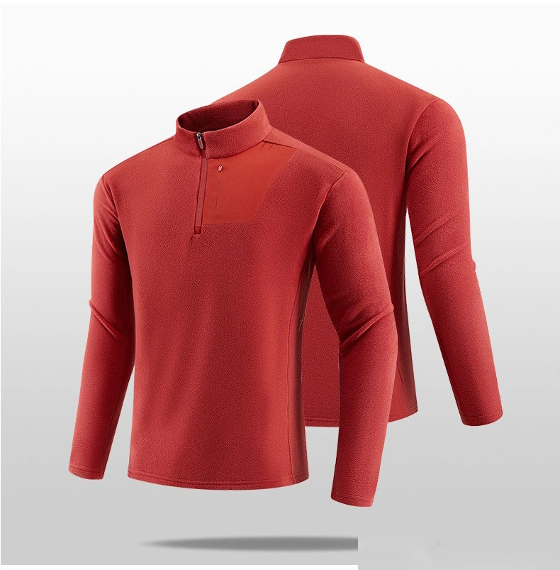 Customizable Men's Half-Zip Top | Winter Integrated Fleece, Skin-Friendly, Perfect for Sports & Leisure detail