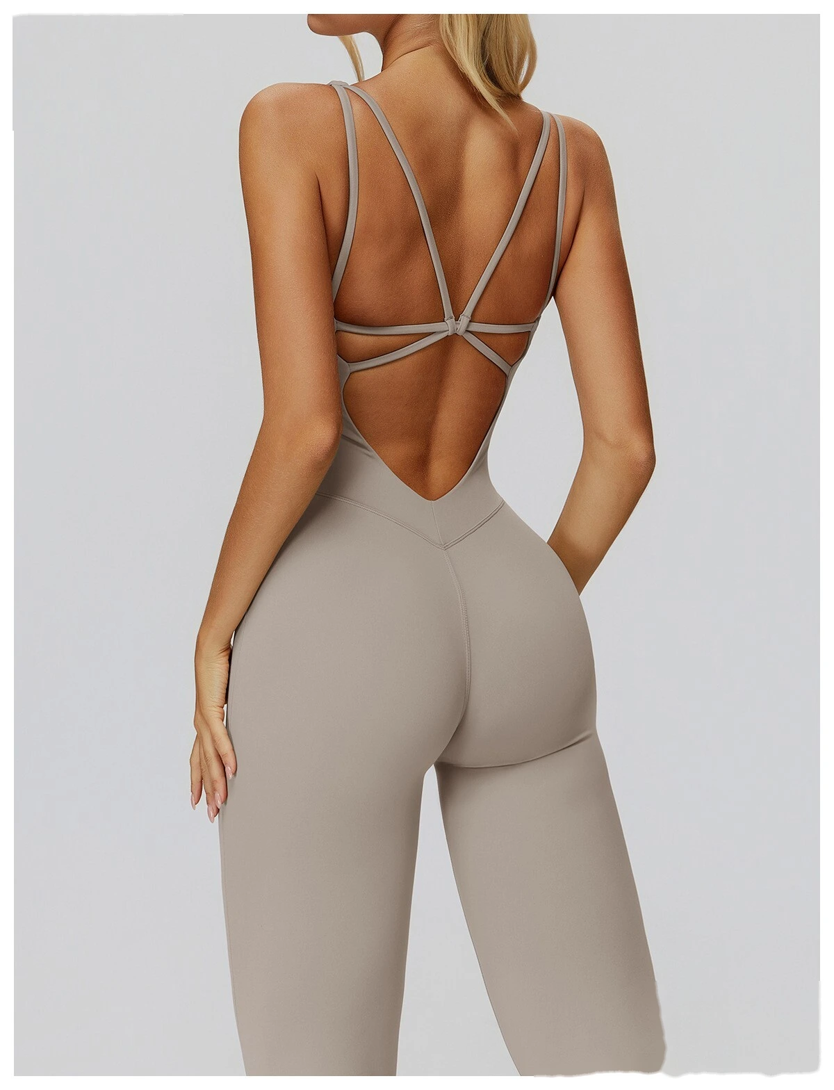 Women's Sexy Slim-Fit High Elastic Yoga Unitard - Customizable One-Piece Workout Gear for Running & Fitness detail