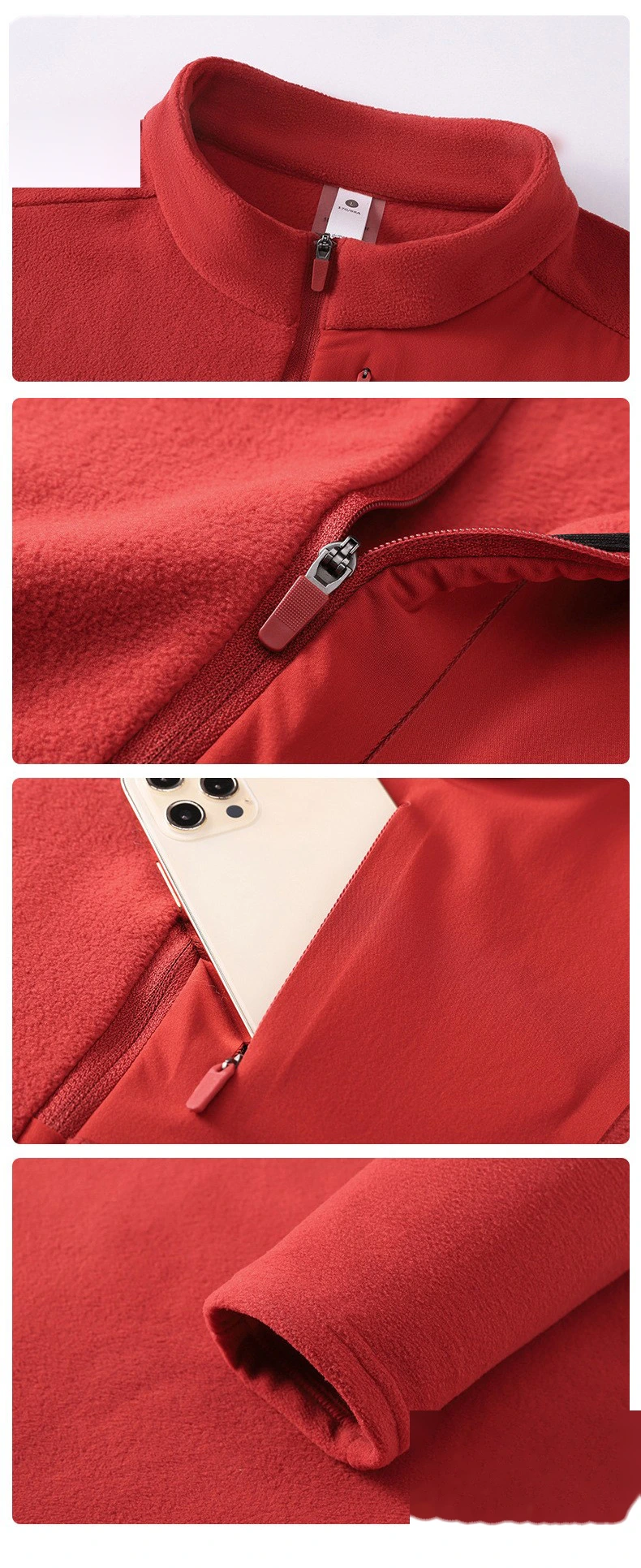 Customizable Men's Half-Zip Top | Winter Integrated Fleece, Skin-Friendly, Perfect for Sports & Leisure detail
