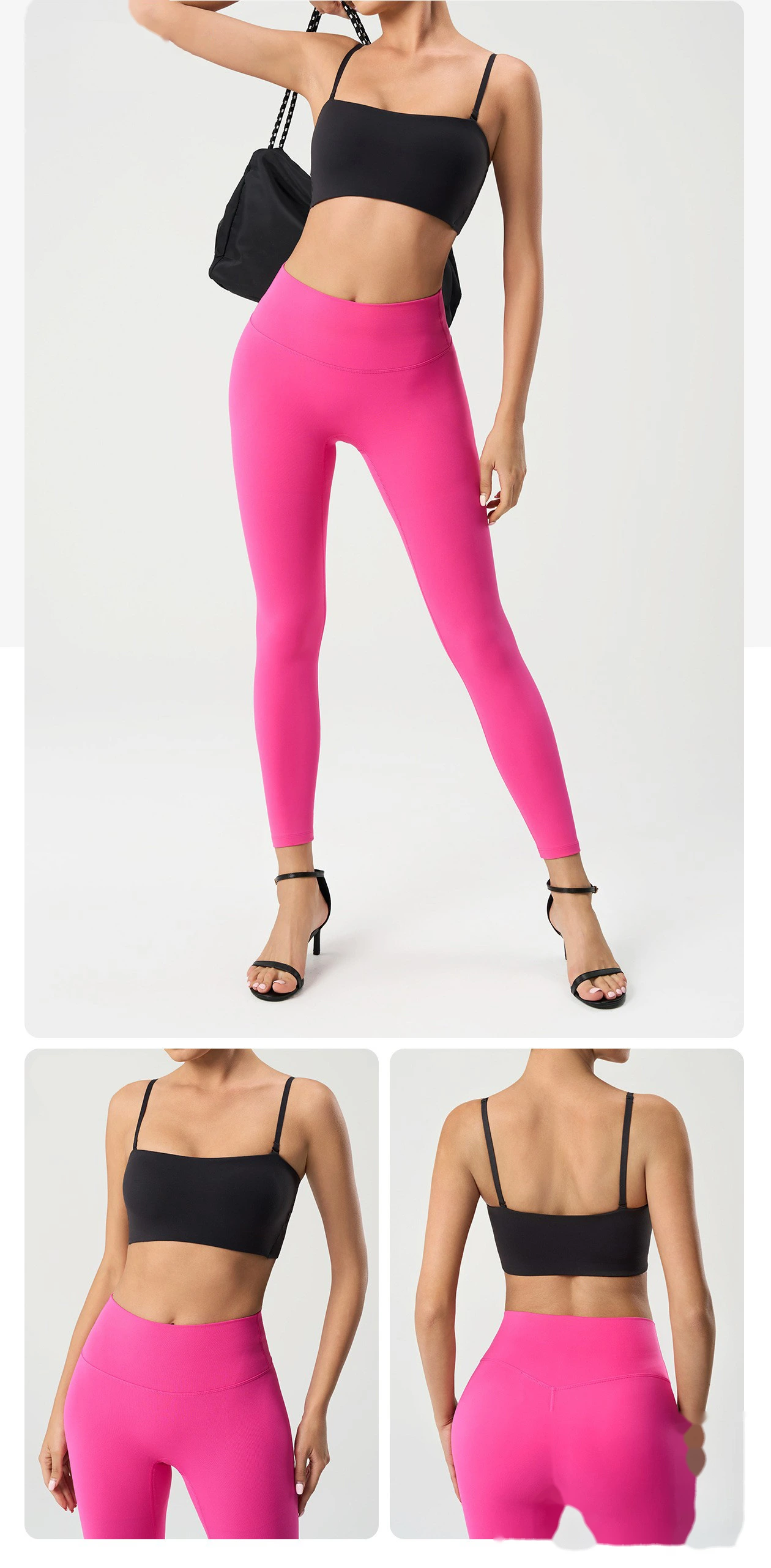 Sexy adjustable suspender yoga bra nude beauty back shock-proof gathered in sports bra female. detail