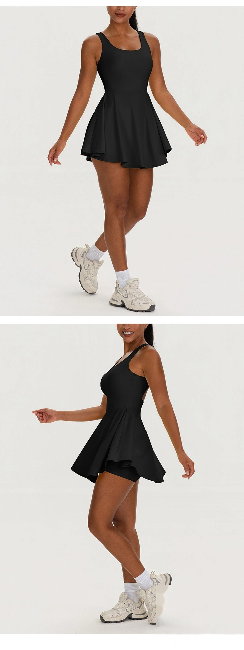 Custom Women's Tennis Sports Dress with Built-in Bra, One Piece Short Dress for Fitness Running Yoga Outdoor Activity detail