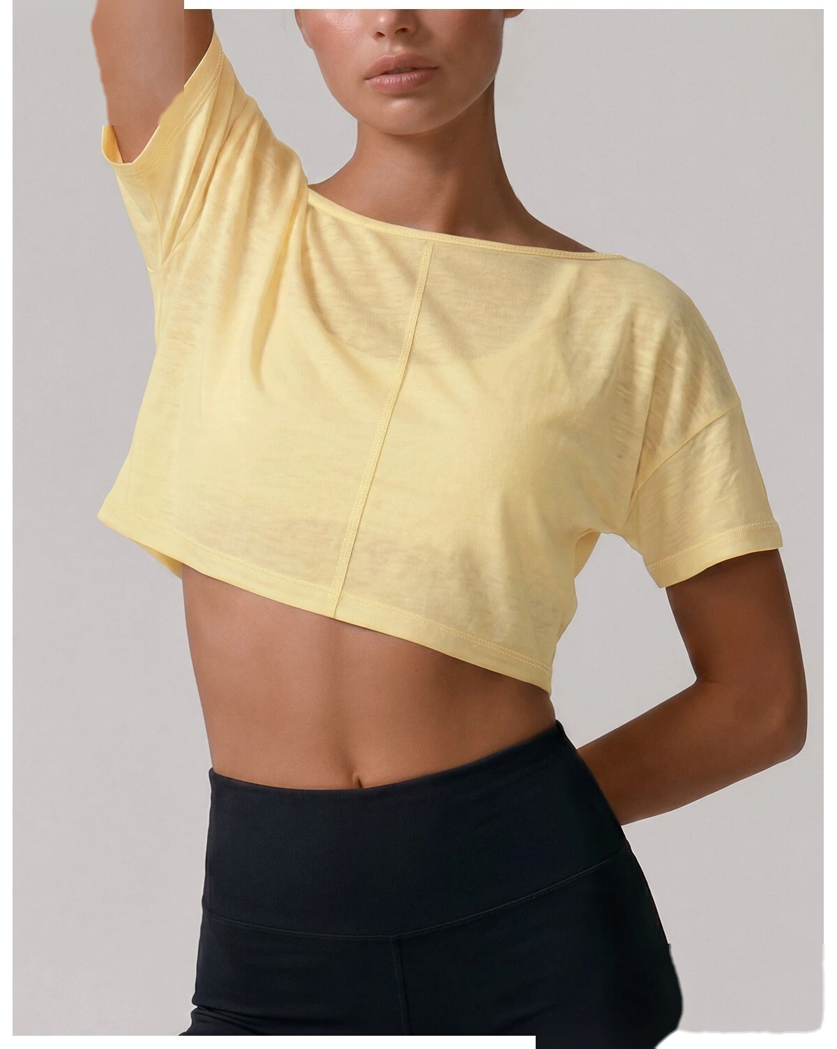 Customize the new summer women's outdoor running T-shirt and quick-drying Pilates fitness yoga short-sleeved shirt. detail