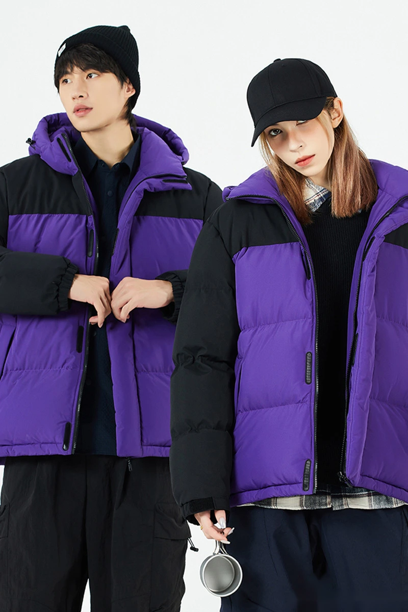 Customized waterproof and warm cotton-padded jacket down jacket for men and women in winter. detail