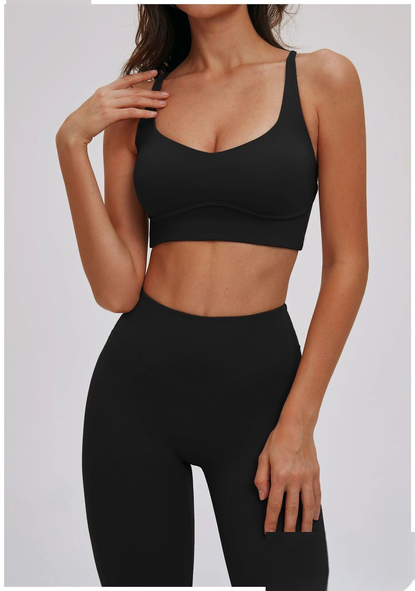Custom Cross Cutout Yoga Sports Bra - Women's Open Back Tight Shockproof Running Bra detail