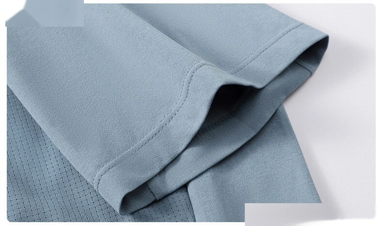Customized ice silk thin short-sleeved T-shirt men's loose leisure sports seamless cool breathable quick-drying clothes detail