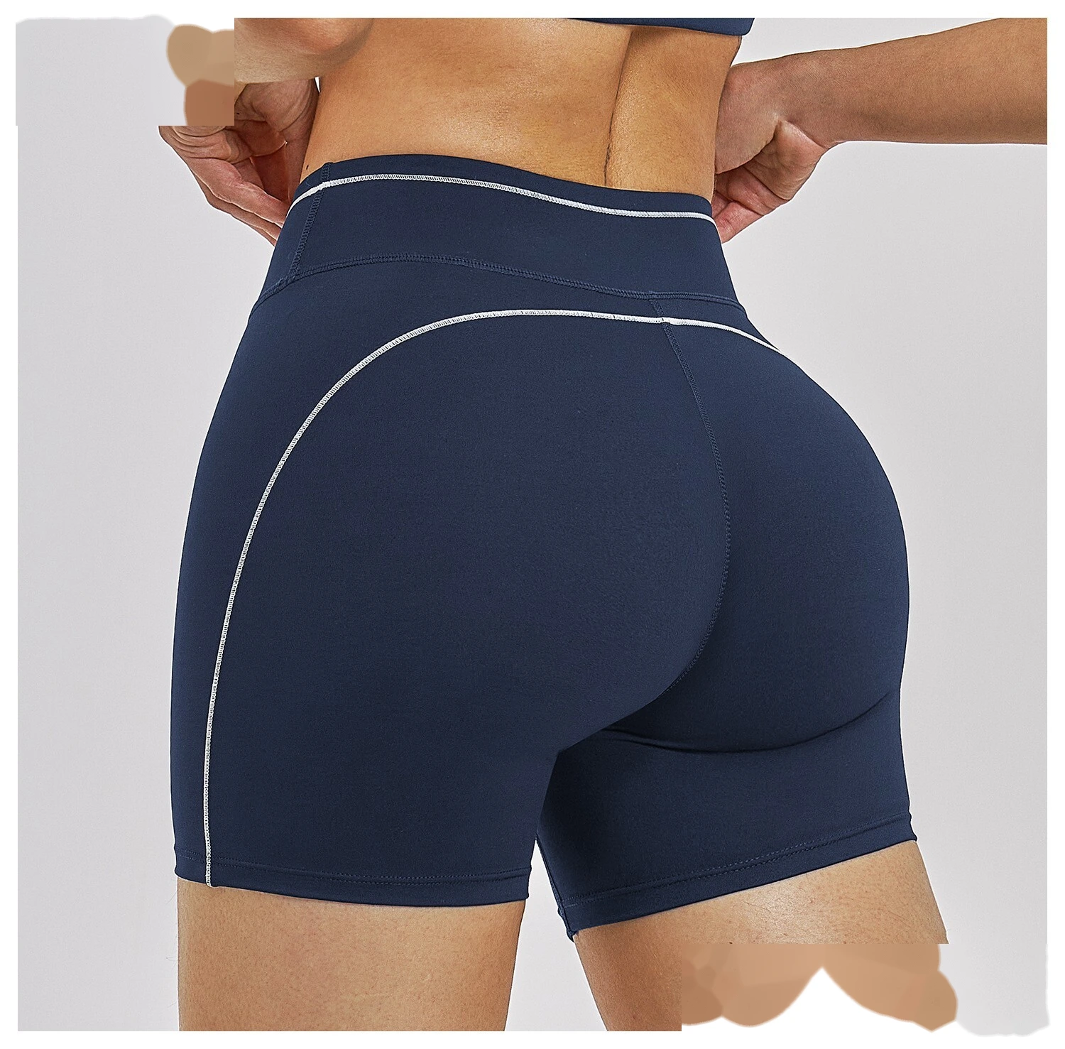 Women’s High Waist Color Block Casual Shorts Yoga Running Fitness Sports Shorts Custom detail