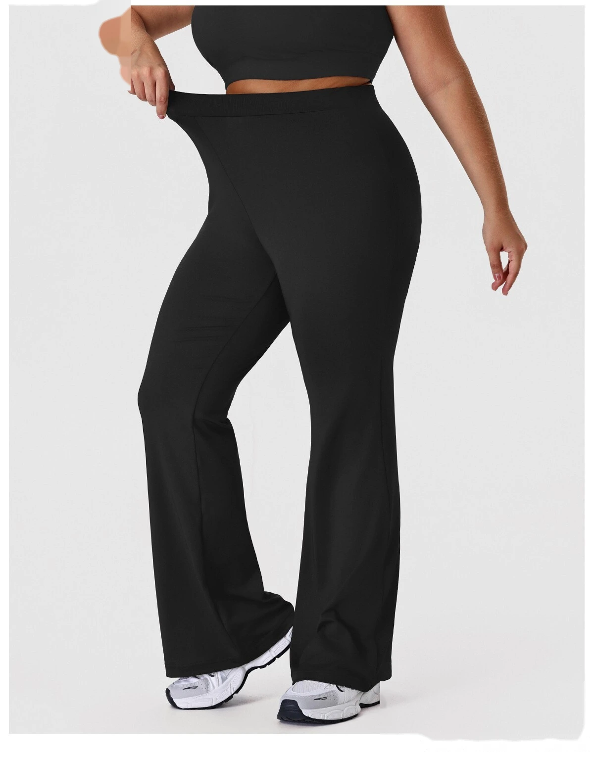 Bulk Custom Women's Plus-Size Flare Yoga Pants - High-Stretch, Slim-Fit, Daily/Fitness Wear | Direct Factory detail