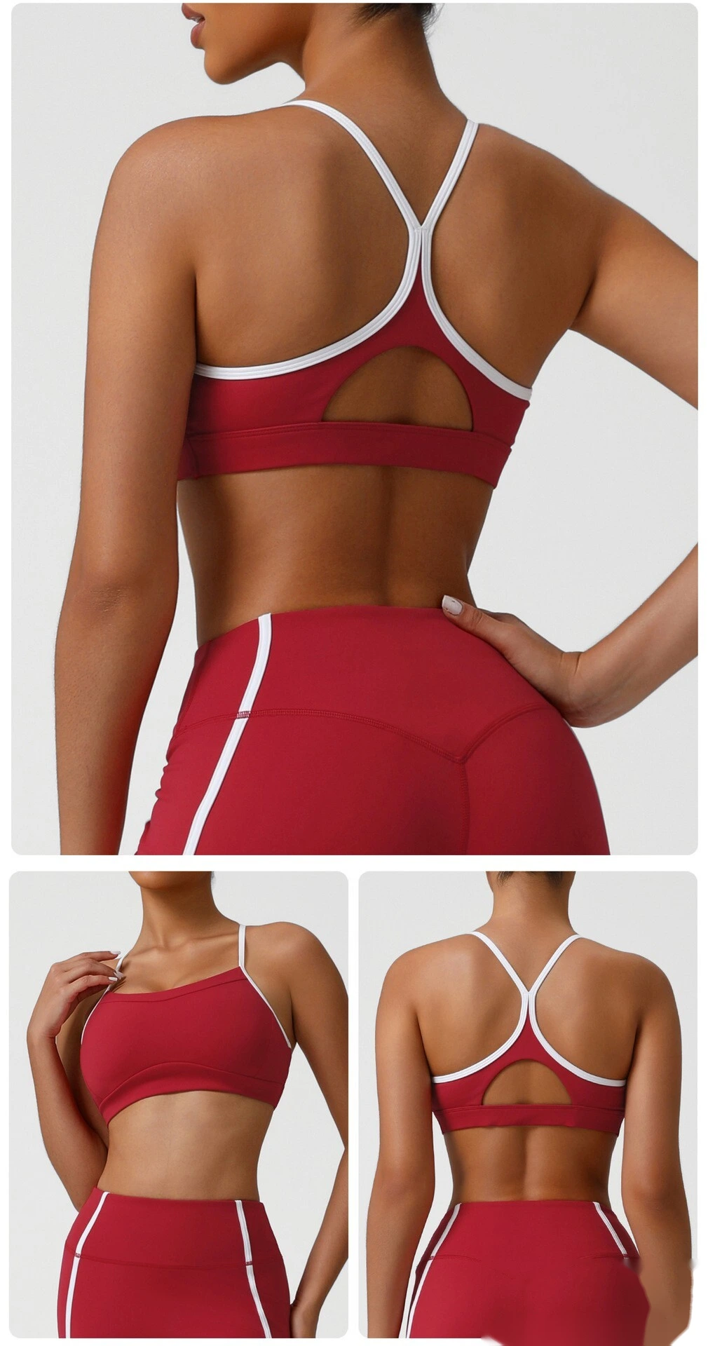 Custom-made Naked feeling quick-drying sports bra gathered back running fitness yoga bra detail