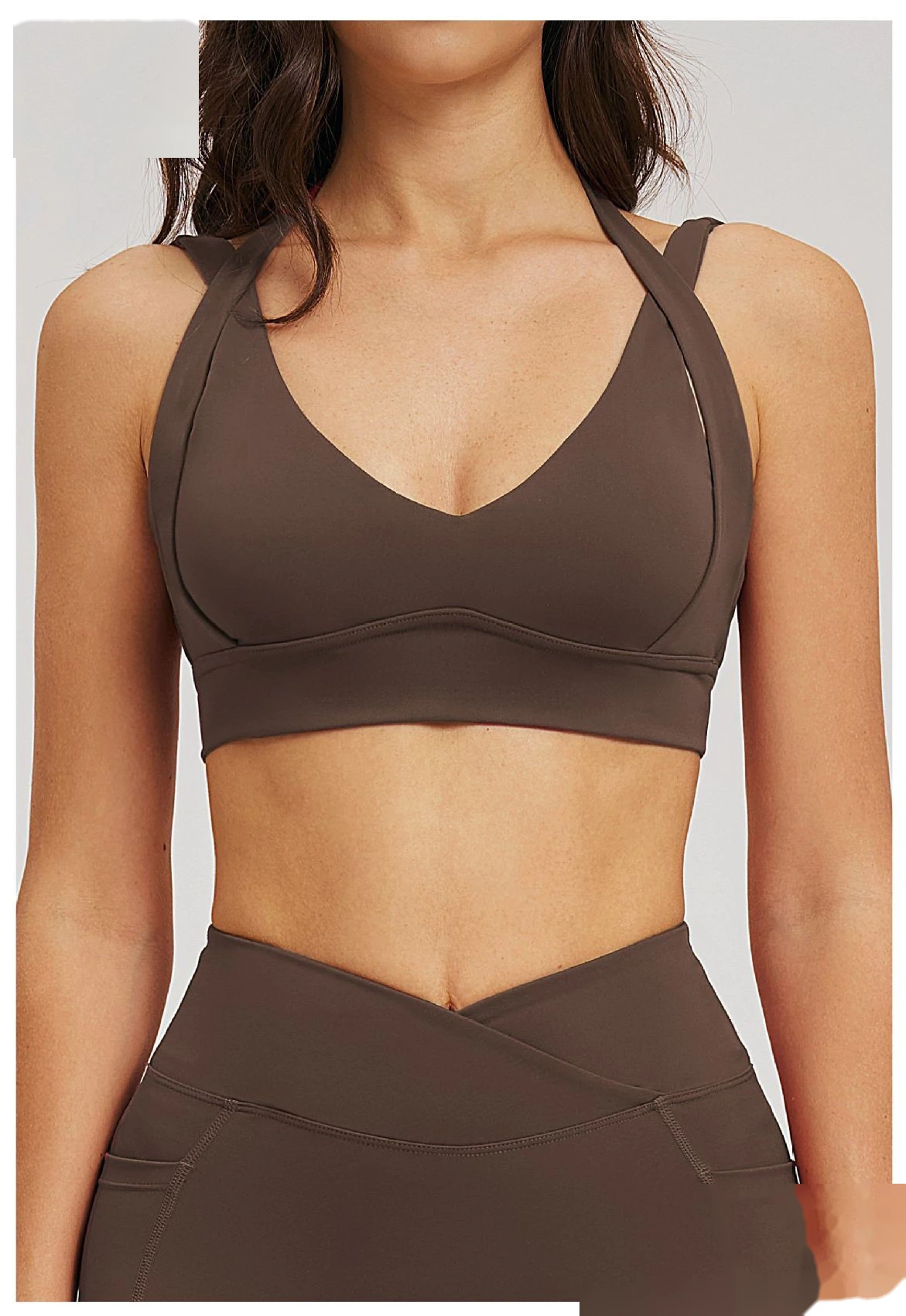 Premium Nude Sensation Sports Bra Women Custom Elegant Open Back Yoga Running Workout Bra detail