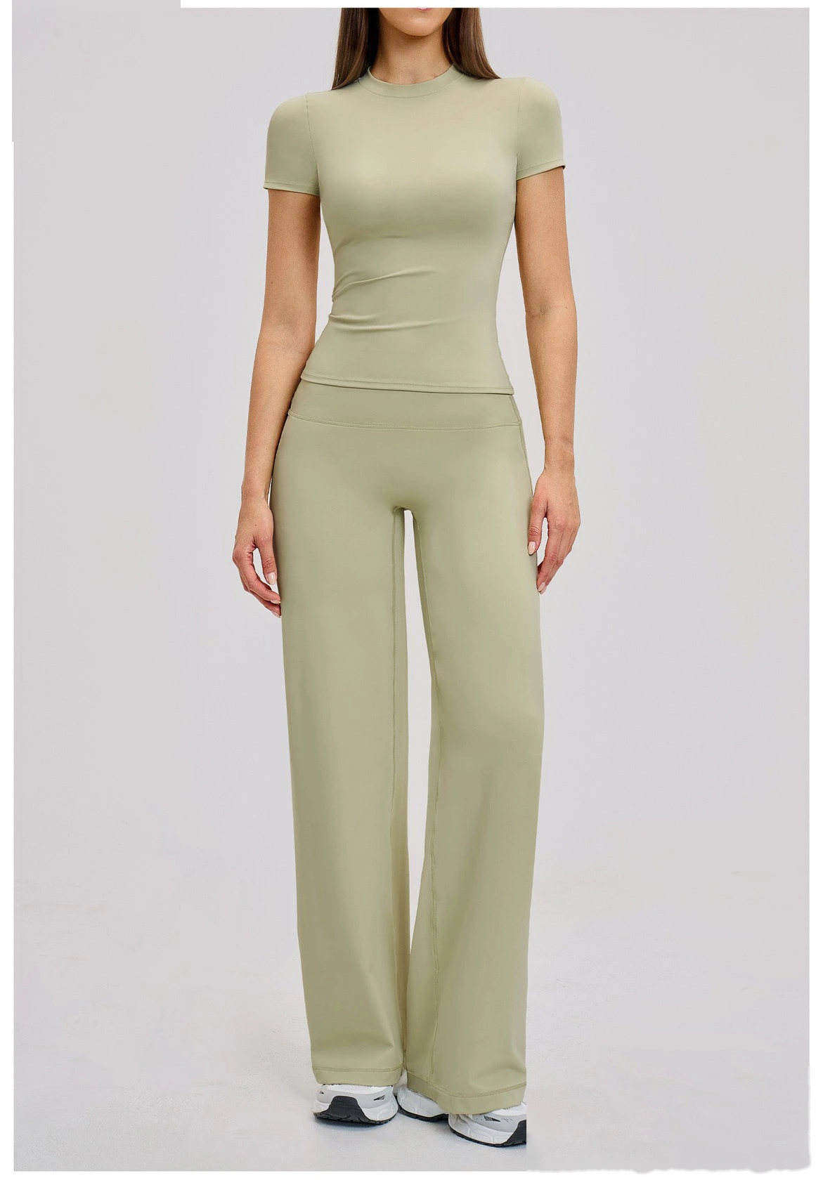Custom Women's Yoga Set - High-Waisted Tight High-Stretch Leggings & Top for Outdoor Running Fitness detail
