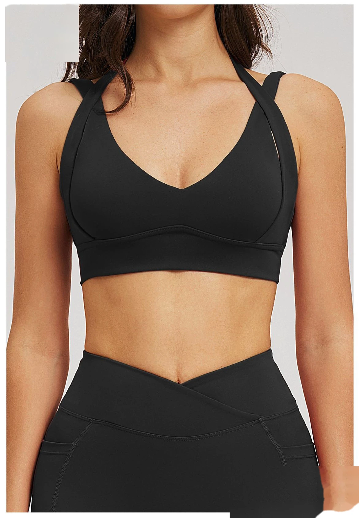 Premium Nude Sensation Sports Bra Women Custom Elegant Open Back Yoga Running Workout Bra detail