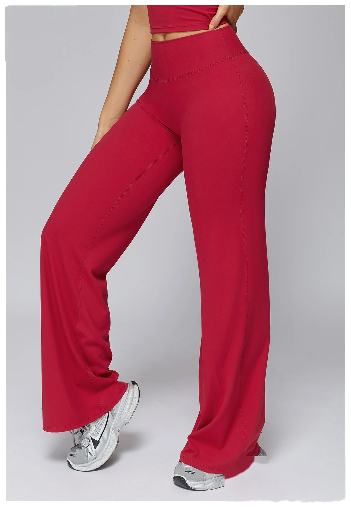 Customized High-Elastic High-Waisted Wide-Leg Casual Sports Yoga Pants - Athletic Fitness Long Pants detail