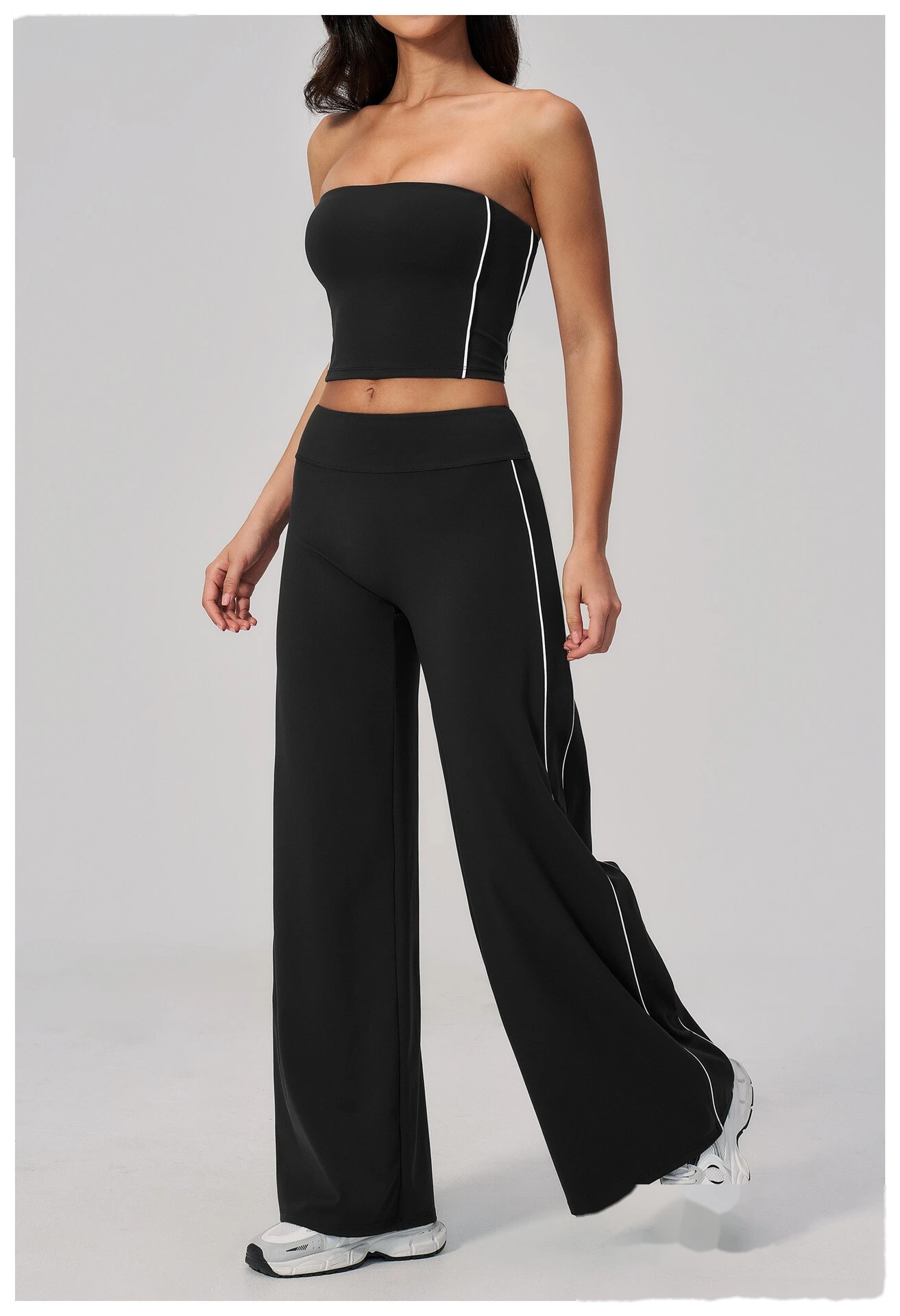 Women Straight Wide Leg Fitness Pants High Elastic Loose Casual Outdoor Sports Daily Trousers detail